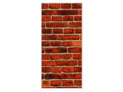 Banjado Magnettafel 37x78cm Magnetwand Weiß Aus Metall Magnetpinnwand Pinnwand Inkl. 4 Magnete Motiv Ziegelwand