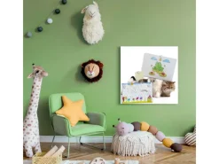 Banjado Magnettafel 50x50cm Magnetwand Weiß Aus Metall Magnetpinnwand Pinnwand Inkl. 4 Magnete Motiv Kaetzchen