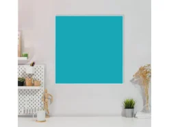 Banjado Magnettafel 50x50cm Magnetwand Weiß Aus Metall Magnetpinnwand Pinnwand Inkl. 4 Magnete Motiv Türkis