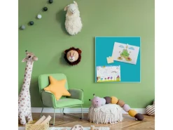 Banjado Magnettafel 50x50cm Magnetwand Weiß Aus Metall Magnetpinnwand Pinnwand Inkl. 4 Magnete Motiv Türkis