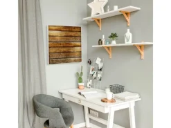 Banjado Magnettafel 50x50cm Magnetwand Weiß Aus Metall Magnetpinnwand Pinnwand Inkl. 4 Magnete Motiv Holzbretter