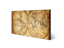 Banjado Magnettafel 78x37cm Magnetwand Schwarz Aus Metall Magnetpinnwand Pinnwand Inkl. 4 Magnete Motiv Sieben Weltmeere