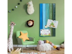 Banjado Magnettafel 37x78cm Magnetwand Schwarz Aus Metall Magnetpinnwand Pinnwand Inkl. 4 Magnete Motiv Regenbogenfarben