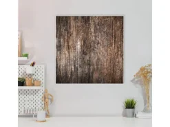 Banjado Magnettafel 50x50cm Magnetwand Weiß Aus Metall Magnetpinnwand Pinnwand Inkl. 4 Magnete Motiv Altes Holz