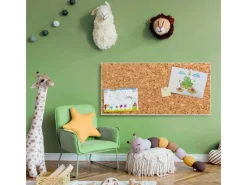 Banjado Magnettafel 78x37cm Magnetwand Weiß Aus Metall Magnetpinnwand Pinnwand Inkl. 4 Magnete Motiv Kork