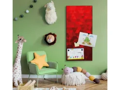 Online Banjado Magnettafel 37x78cm Magnetwand Schwarz Aus Metall Magnetpinnwand Pinnwand Inkl. 4 Magnete Motiv Dreiecke Rot