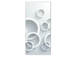 Banjado Magnettafel 37x78cm Magnetwand Silber Aus Metall Magnetpinnwand Pinnwand Inkl. 4 Magnete Motiv Weiße Ringe