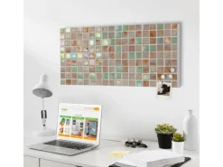 Hot Banjado Magnettafel 78x37cm Magnetwand Weiß Aus Metall Magnetpinnwand Pinnwand Inkl. 4 Magnete Motiv Grüne Fliesen