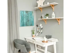 Sale Banjado Magnettafel 50x50cm Magnetwand Weiß Aus Metall Magnetpinnwand Pinnwand Inkl. 4 Magnete Motiv Blaues Holz