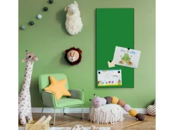 Banjado Magnettafel 37x78cm Magnetwand Schwarz Aus Metall Magnetpinnwand Pinnwand Inkl. 4 Magnete Motiv Grün