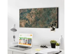 Banjado Magnettafel 78x37cm Magnetwand Schwarz Aus Metall Magnetpinnwand Pinnwand Inkl. 4 Magnete Motiv Kupfer Patina