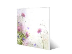 Banjado Magnettafel 50x50cm Magnetwand Weiß Aus Metall Magnetpinnwand Pinnwand Inkl. 4 Magnete Motiv Glitzernde Wiese