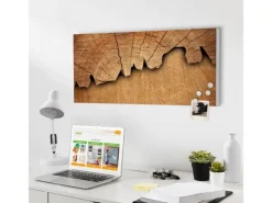 New Banjado Magnettafel 78x37cm Magnetwand Weiß Aus Metall Magnetpinnwand Pinnwand Inkl. 4 Magnete Motiv Baumscheibe