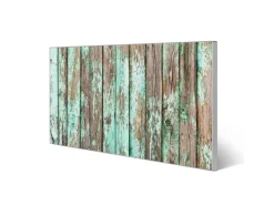 Banjado Magnettafel 78x37cm Magnetwand Silber Aus Metall Magnetpinnwand Pinnwand Inkl. 4 Magnete Motiv Verwittertes Holz