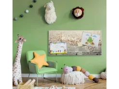 Outlet Banjado Magnettafel 78x37cm Magnetwand Silber Aus Metall Magnetpinnwand Pinnwand Inkl. 4 Magnete Motiv Baulücke