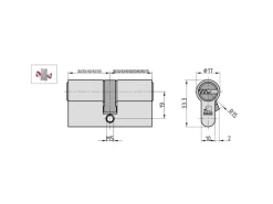 Basi - V55 - Profil-Doppelzylinder - 30/35 mm - Verschiedenschließend - Not- und Gefahrenfunktion