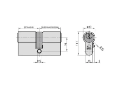 Best Basi - V50 - Profil-Doppelzylinder - 40/55 mm - Verschiedenschließend