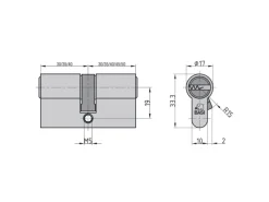Basi - V55 - Profil-Doppelzylinder - 35/45 mm - Verschiedenschließend