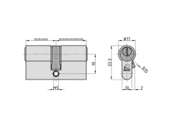 Basi - V50 - Profil-Doppelzylinder - 35/50 mm - Verschiedenschließend