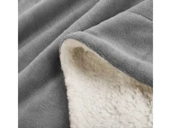 Beautissu Alina Decke 150x200cm Hellgrau/Weiß