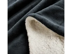 Beautissu Alina Decke 150x200cm Anthrazit/Weiß