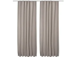 Clearance Beautissu Amelie TK Vorhang mit Kräuselband 140x245cm 2tlg Sand
