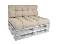 Best Beautissu ECO Style Palettenkissen Rücken 120x40x10cm Natur Beige