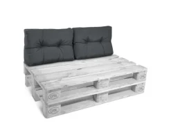 Hot Beautissu ECO Style Palettenkissen Rücken 60x40x10cm 2tlg Graphitgrau