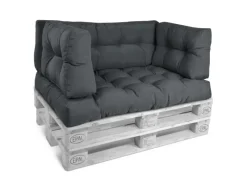 Hot Beautissu ECO Style Palettenkissen Rücken 60x40x10cm 2tlg Graphitgrau