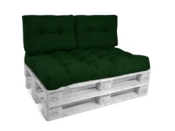 Outlet Beautissu ECO Style Palettenkissen Rücken 60x40x10cm 2tlg Dunkelgrün