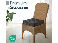 Sale Beautissu Mila Stuhlkissen 40x40x8cm 4tlg Anthrazit