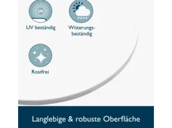 Beautissu Sylt Stehtisch Ø 70cm Weiß mit Giulia Stehtischhusse Ø 70cm Weiß