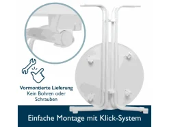 Beautissu Sylt Stehtisch Ø 70cm Weiß mit Giulia Stehtischhusse Ø 70cm Weiß