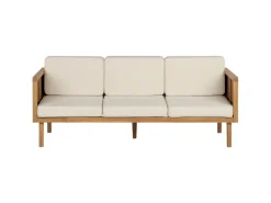 Beliani Gartensofa Heller Holzfarbton Beige 65x179x76
