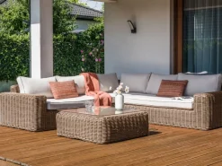 Beliani Lounge Set PALERMO Hellbraun