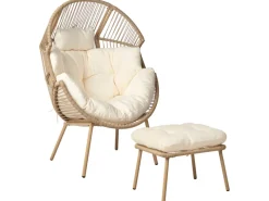 Hot Beliani Sessel Beige Naturfarben Weiss 93x89x130