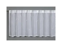 Bennetti Bistrogardine Voile mit Silberdruck Weiß 45 x 140 cm