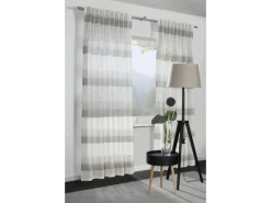 Best Bennetti Schal mit Gardinenband Etamine Grau 245 x 140 cm