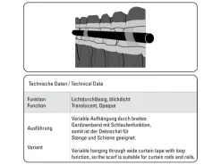 Best Bennetti Schal mit Gardinenband Etamine Grau 245 x 140 cm