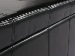 Hot BERLINLODGE Aufbewahrungs-Truhe Sitzbank Lars 45x112x45cm Leder & Kunstleder Schwarz