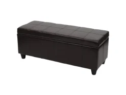 Clearance BERLINLODGE Aufbewahrungs-Truhe Lars 45x114x45cm Kunstleder Braun