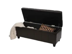 Clearance BERLINLODGE Aufbewahrungs-Truhe Lars 45x114x45cm Kunstleder Braun