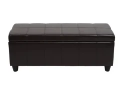 Clearance BERLINLODGE Aufbewahrungs-Truhe Lars 45x114x45cm Kunstleder Braun