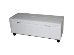 BERLINLODGE Aufbewahrungs-Truhe Sitzbank Lars 45x112x45cm Leder & Kunstleder