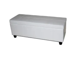 BERLINLODGE Aufbewahrungs-Truhe Sitzbank Lars 45x112x45cm Leder & Kunstleder