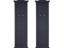 BERLINLODGE Garderobe 2er-Set 109x28x5,5cm Wandhaken Holz Lackiert
