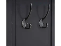 BERLINLODGE Garderobe 2er-Set 109x28x5,5cm Wandhaken Holz Lackiert