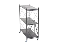 BERLINLODGE KLAP Klappbares Regal Auf Rollen HxBxT 87 x 72 x 34 cm 3 Ebenen Belastbarkeit 150kg Wohnregal