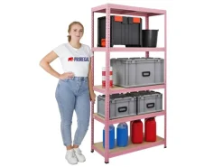 BERLINLODGE Mega Deal 4x Wohnregal PINK LADY HxBxT 180x90x40cm Fachlast 175kg 5 Ebenen Pink Bücherregal Standregal Büroregal