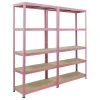 Online BERLINLODGE Mega Deal 2x Wohnregal PINK LADY HxBxT 180x90x40cm Fachlast 175kg 5 Ebenen Pink Bücherregal Standregal Büroregal